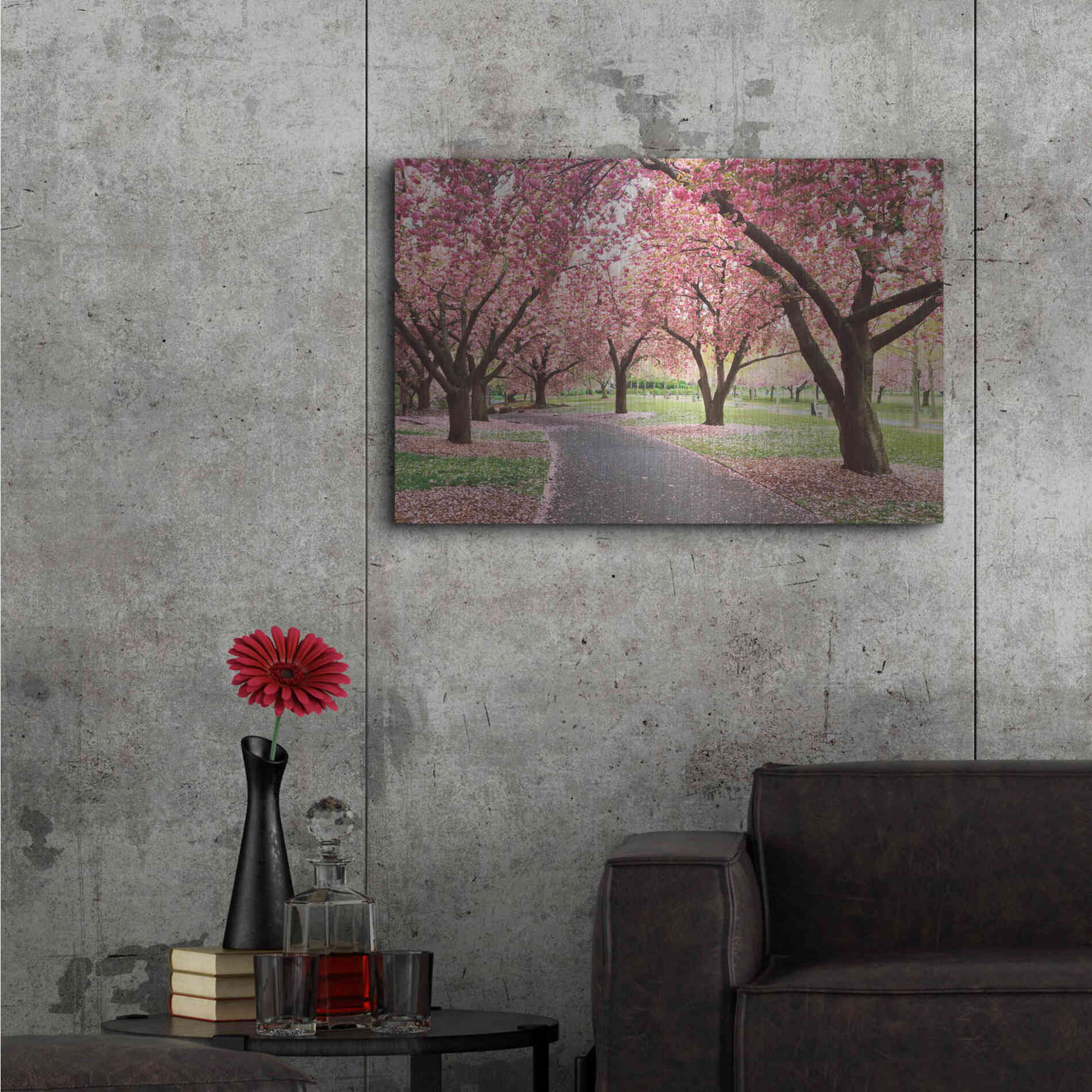 Luxe Metal Art 'Cherry Parade' by Katherine Gendreau, Metal Wall Art,36x24
