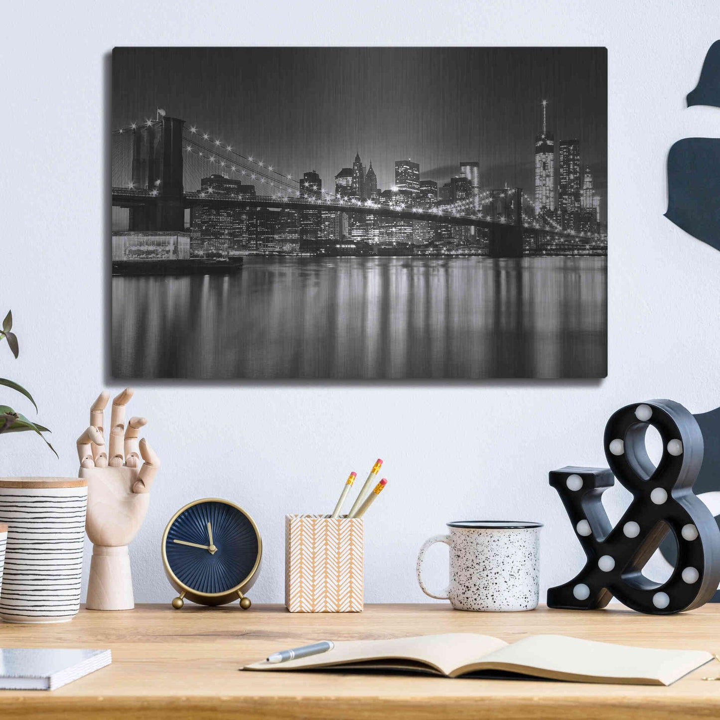 Luxe Metal Art 'Silver City Crop' by Katherine Gendreau, Metal Wall Art,16x12