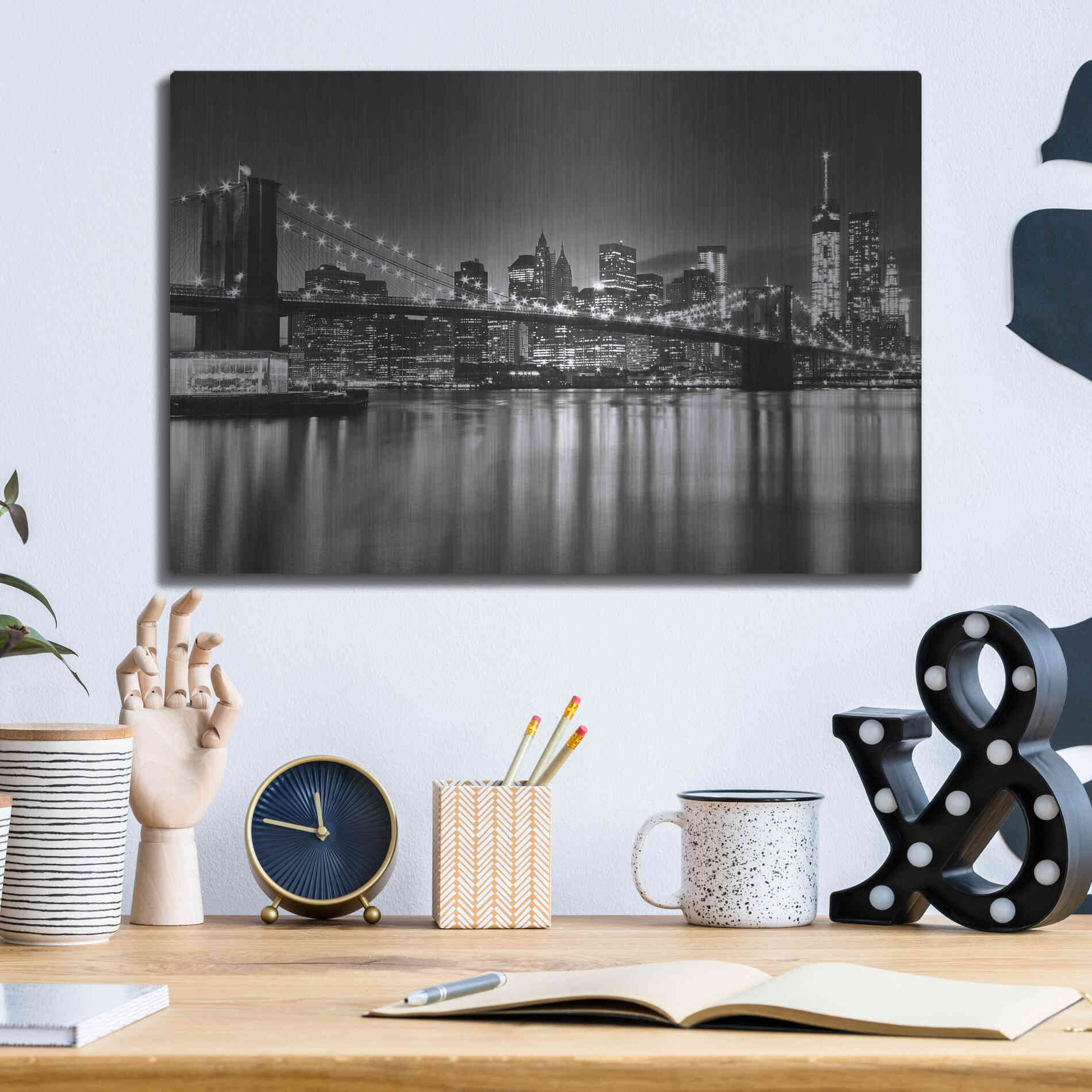 Luxe Metal Art 'Silver City Crop' by Katherine Gendreau, Metal Wall Art,16x12