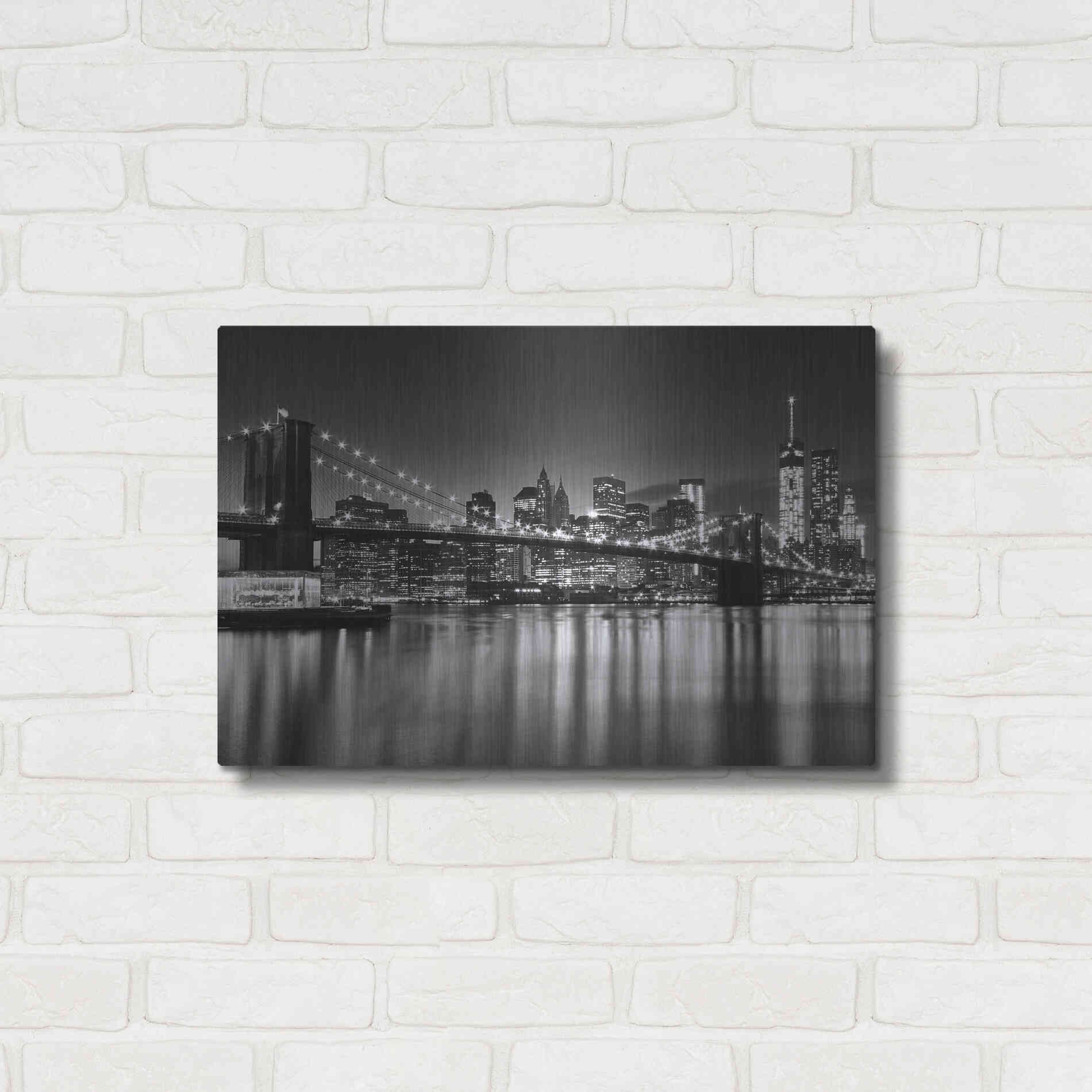 Luxe Metal Art 'Silver City Crop' by Katherine Gendreau, Metal Wall Art,24x16