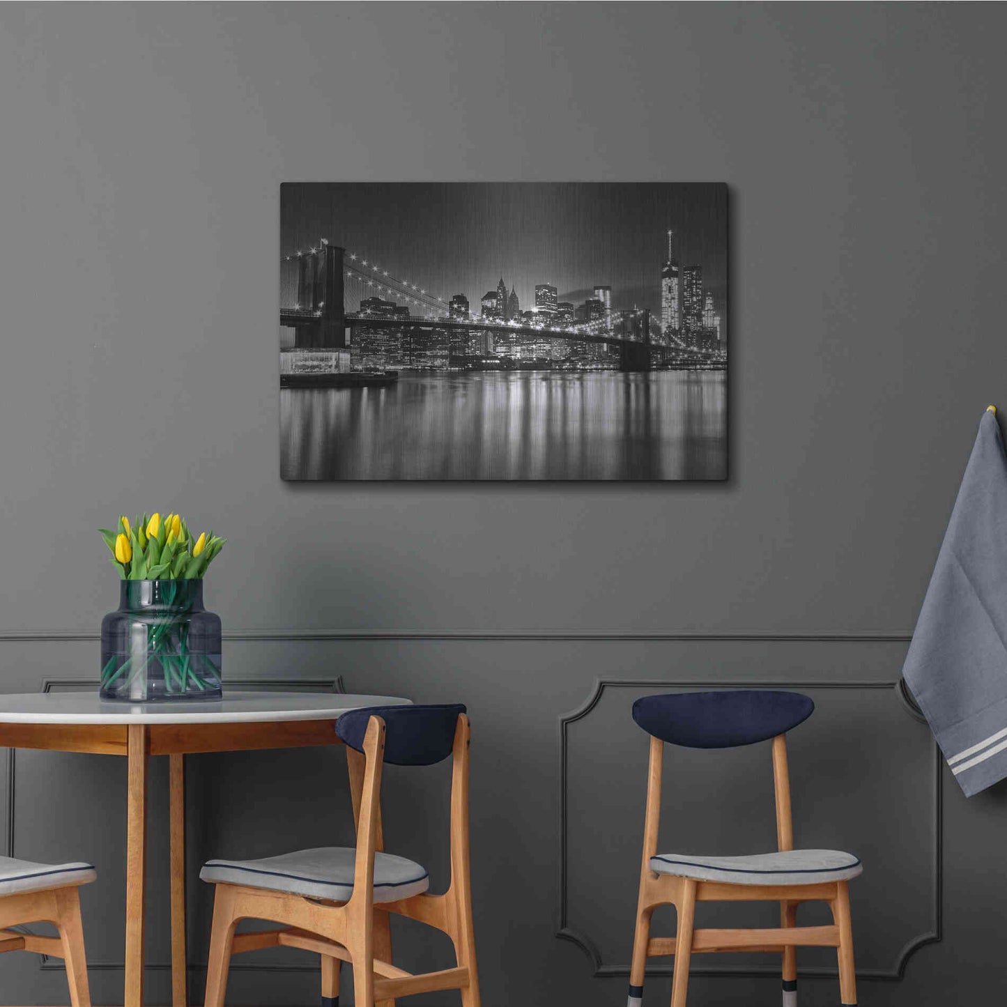 Luxe Metal Art 'Silver City Crop' by Katherine Gendreau, Metal Wall Art,36x24