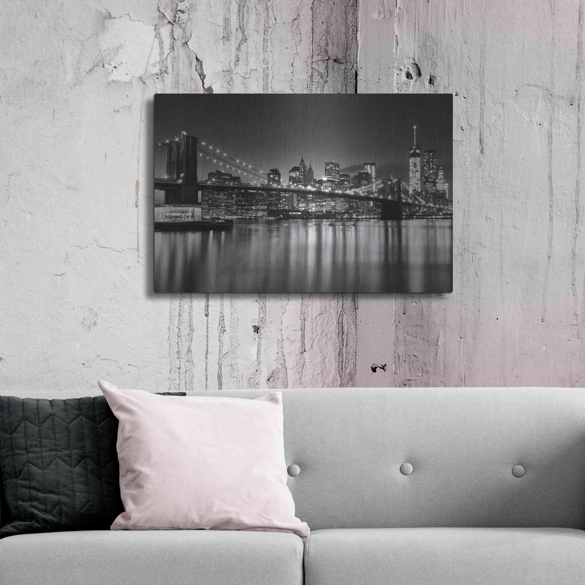 Luxe Metal Art 'Silver City Crop' by Katherine Gendreau, Metal Wall Art,36x24