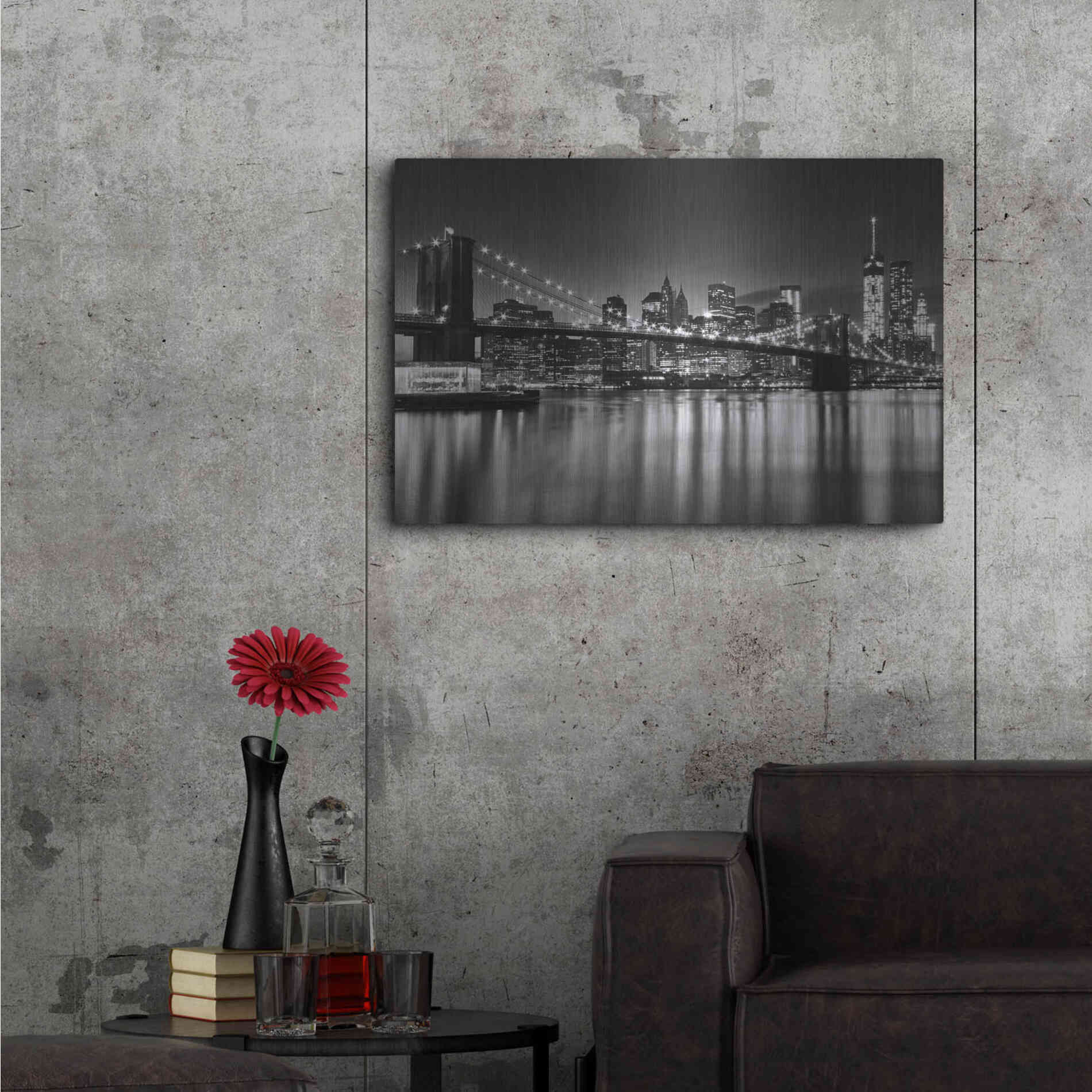 Luxe Metal Art 'Silver City Crop' by Katherine Gendreau, Metal Wall Art,36x24