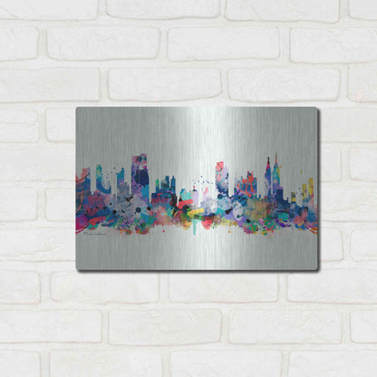 Luxe Metal Art 'New York Mark 3' by Mark Ashkenazi, Metal Wall Art,16x12