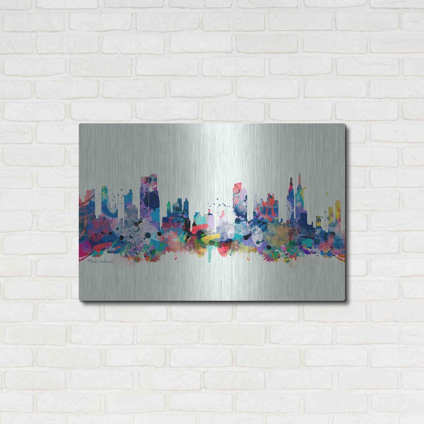 Luxe Metal Art 'New York Mark 3' by Mark Ashkenazi, Metal Wall Art,36x24
