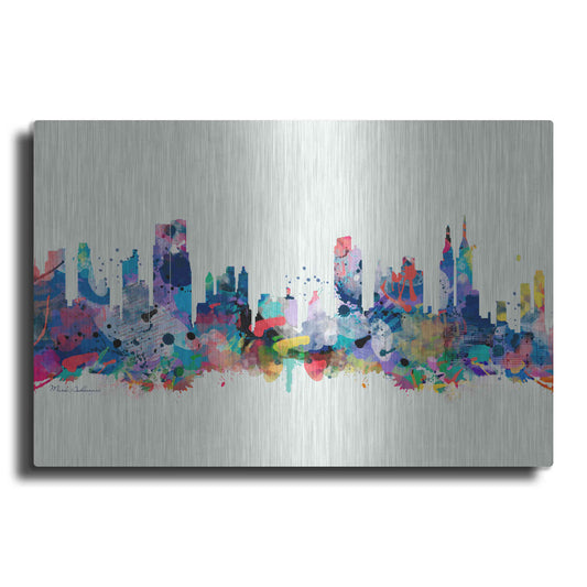 Luxe Metal Art 'New York Mark 3' by Mark Ashkenazi, Metal Wall Art