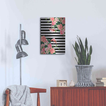 Luxe Metal Art 'Flamingo Tropical' by Mark Ashkenazi, Metal Wall Art,16x24