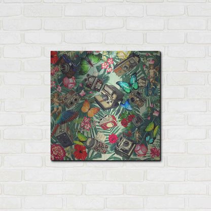 Luxe Metal Art 'Tropic Fun Vintage 2' by Mark Ashkenazi, Metal Wall Art,24x24