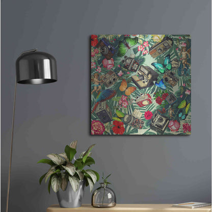 Luxe Metal Art 'Tropic Fun Vintage 2' by Mark Ashkenazi, Metal Wall Art,24x24