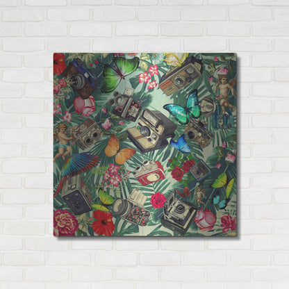 Luxe Metal Art 'Tropic Fun Vintage 2' by Mark Ashkenazi, Metal Wall Art,36x36