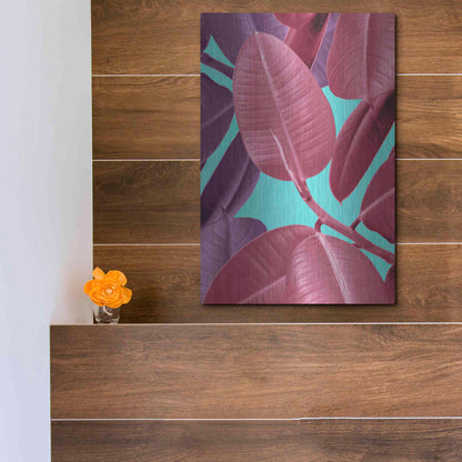 Luxe Metal Art 'Ficus Elastica 4' by Mark Ashkenazi, Metal Wall Art,12x16