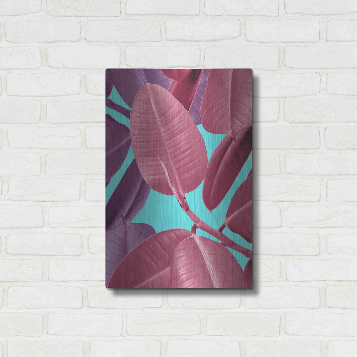 Luxe Metal Art 'Ficus Elastica 4' by Mark Ashkenazi, Metal Wall Art,16x24