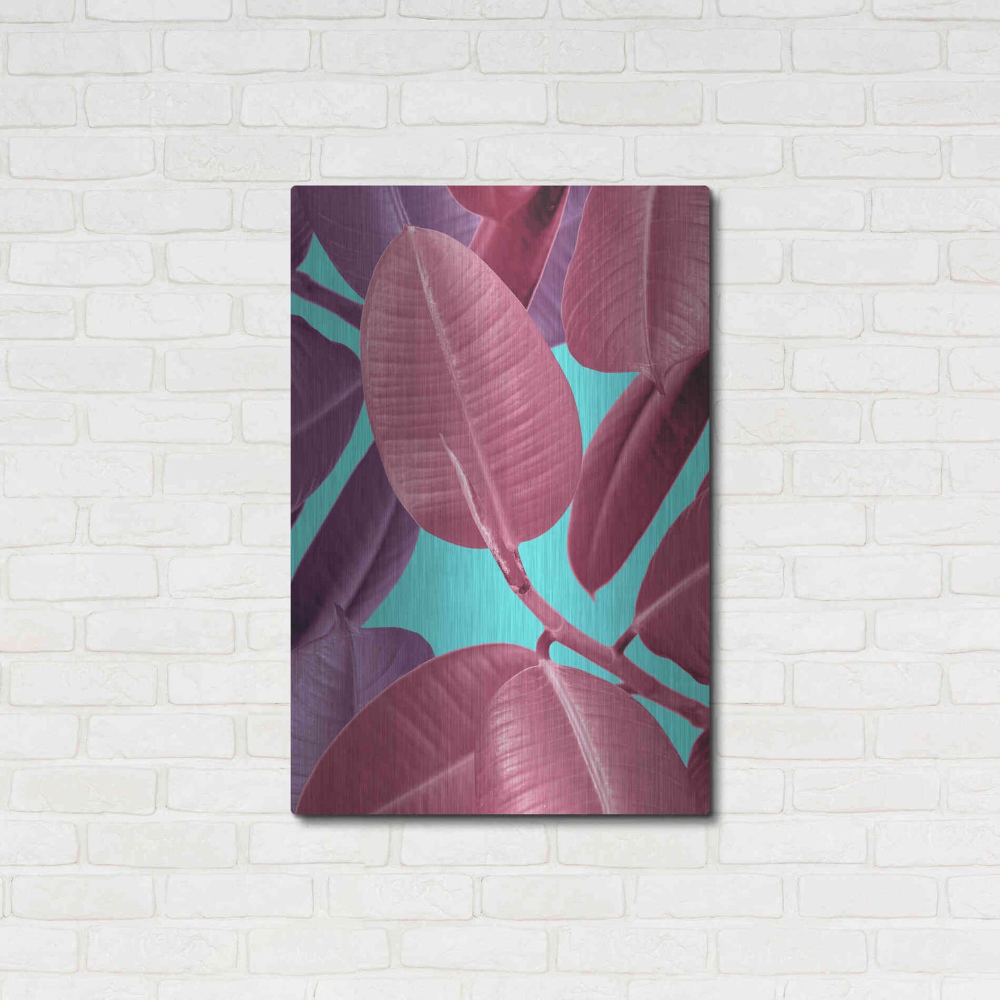 Luxe Metal Art 'Ficus Elastica 4' by Mark Ashkenazi, Metal Wall Art,24x36