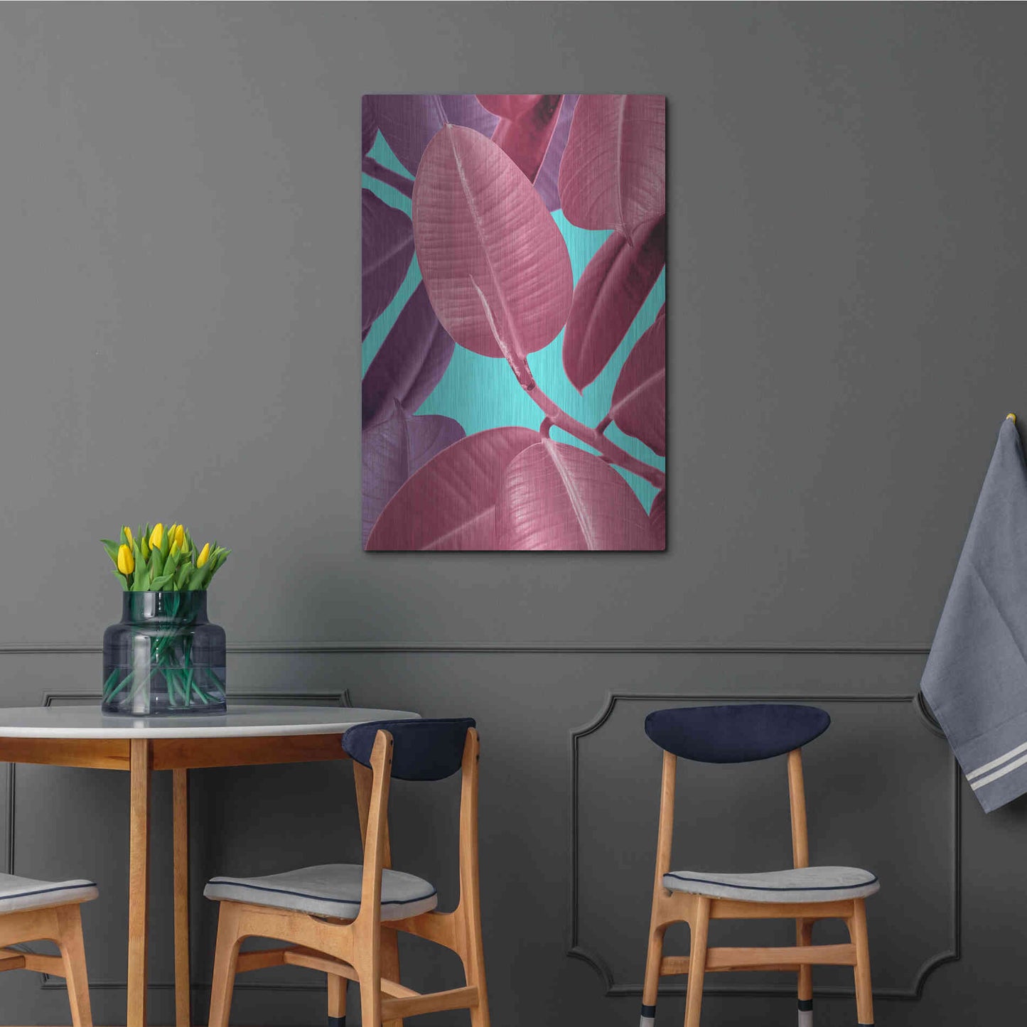 Luxe Metal Art 'Ficus Elastica 4' by Mark Ashkenazi, Metal Wall Art,24x36