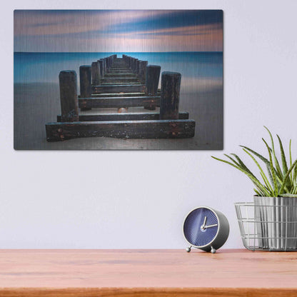 Luxe Metal Art 'Coney Island Pier' by Katherine Gendreau, Metal Wall Art,16x12