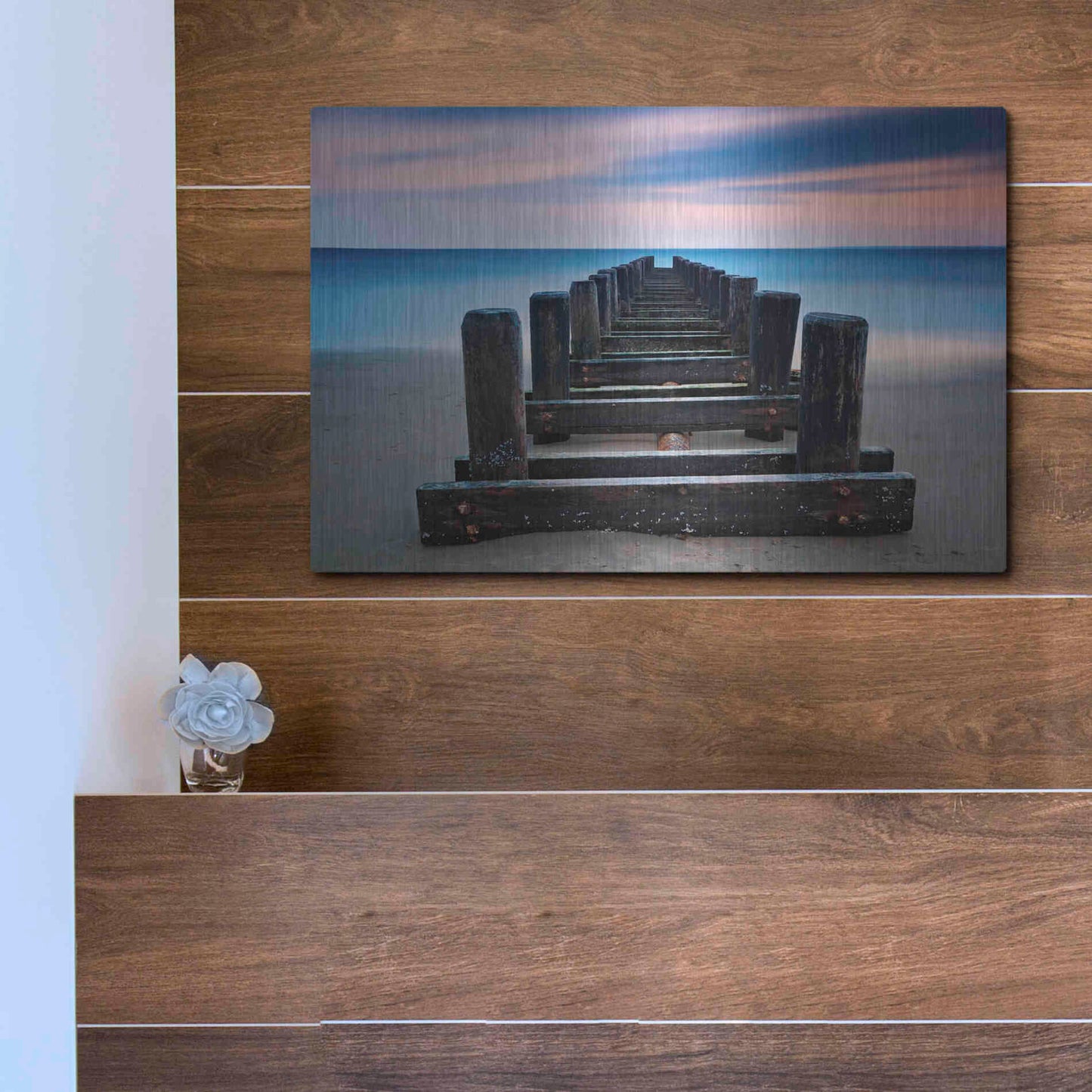 Luxe Metal Art 'Coney Island Pier' by Katherine Gendreau, Metal Wall Art,16x12