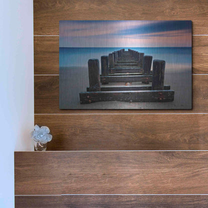 Luxe Metal Art 'Coney Island Pier' by Katherine Gendreau, Metal Wall Art,16x12