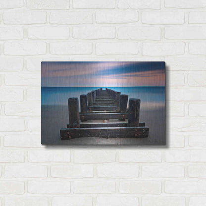 Luxe Metal Art 'Coney Island Pier' by Katherine Gendreau, Metal Wall Art,24x16
