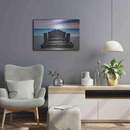 Luxe Metal Art 'Coney Island Pier' by Katherine Gendreau, Metal Wall Art,24x16