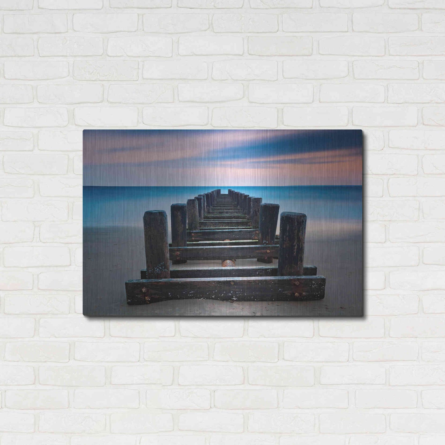 Luxe Metal Art 'Coney Island Pier' by Katherine Gendreau, Metal Wall Art,36x24