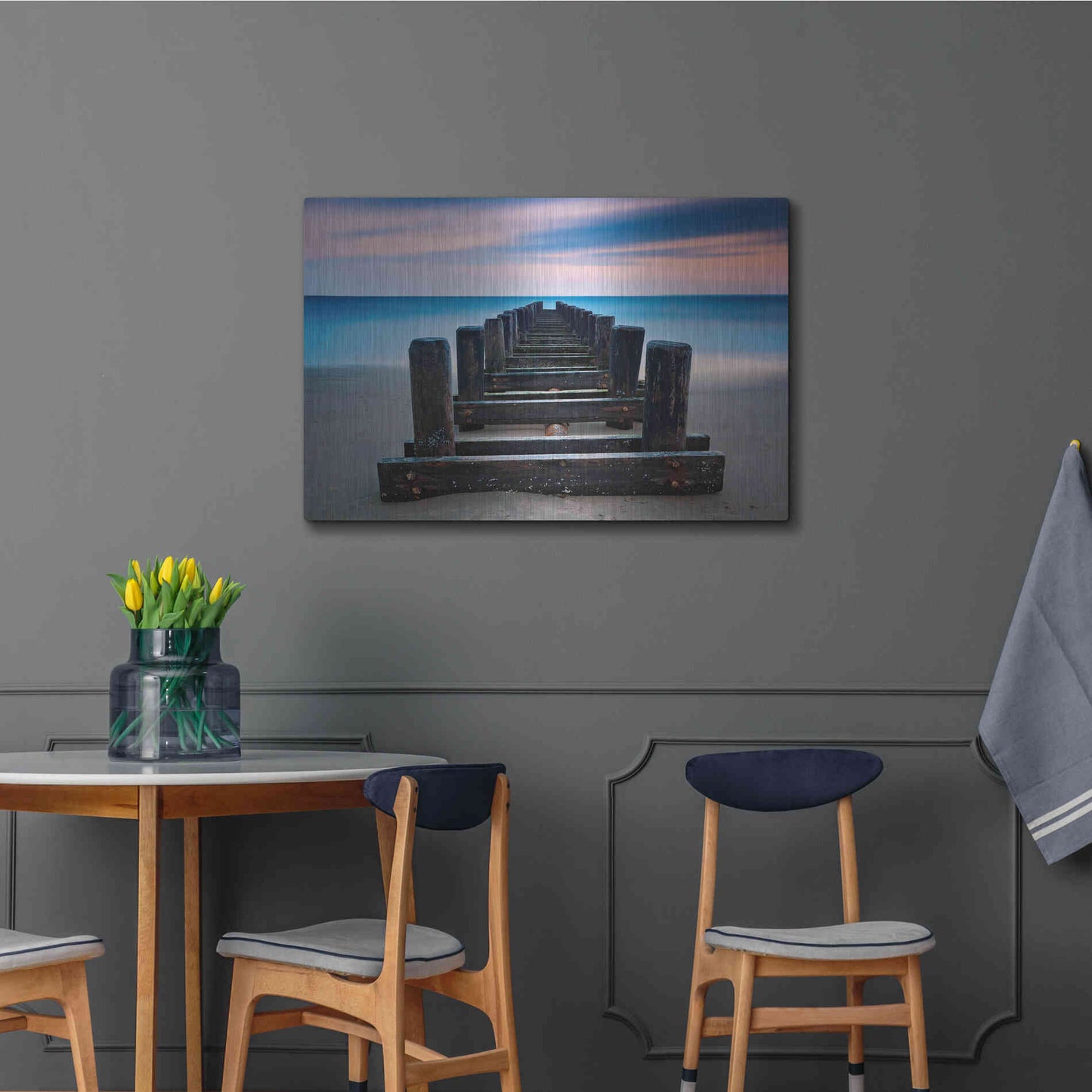 Luxe Metal Art 'Coney Island Pier' by Katherine Gendreau, Metal Wall Art,36x24