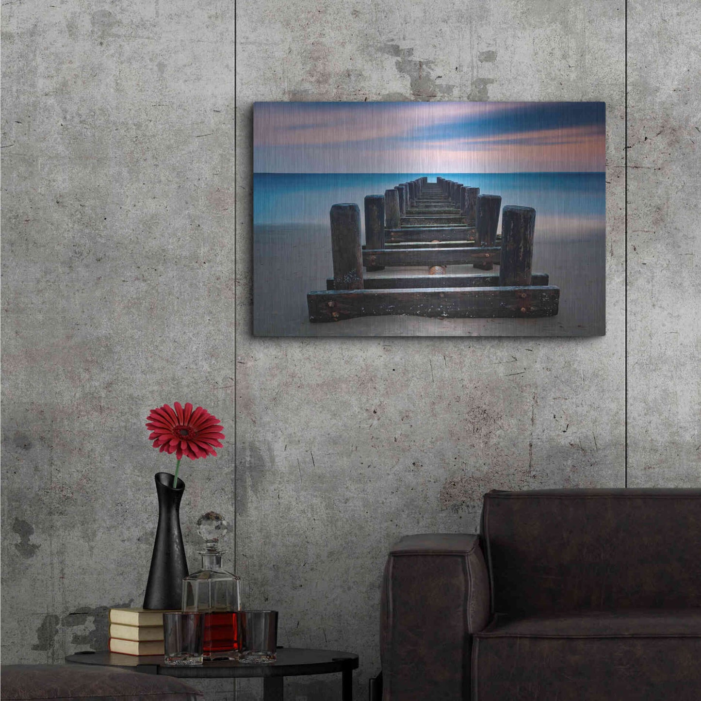 Luxe Metal Art 'Coney Island Pier' by Katherine Gendreau, Metal Wall Art,36x24
