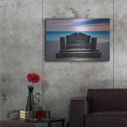 Luxe Metal Art 'Coney Island Pier' by Katherine Gendreau, Metal Wall Art,36x24