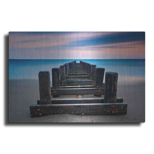 Luxe Metal Art 'Coney Island Pier' by Katherine Gendreau, Metal Wall Art