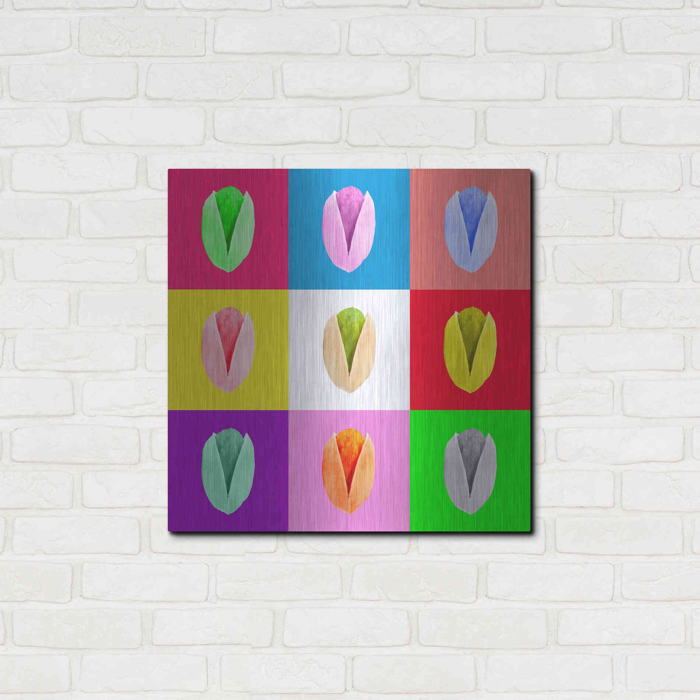 Luxe Metal Art 'Pistachio' by Mark Ashkenazi, Metal Wall Art,24x24