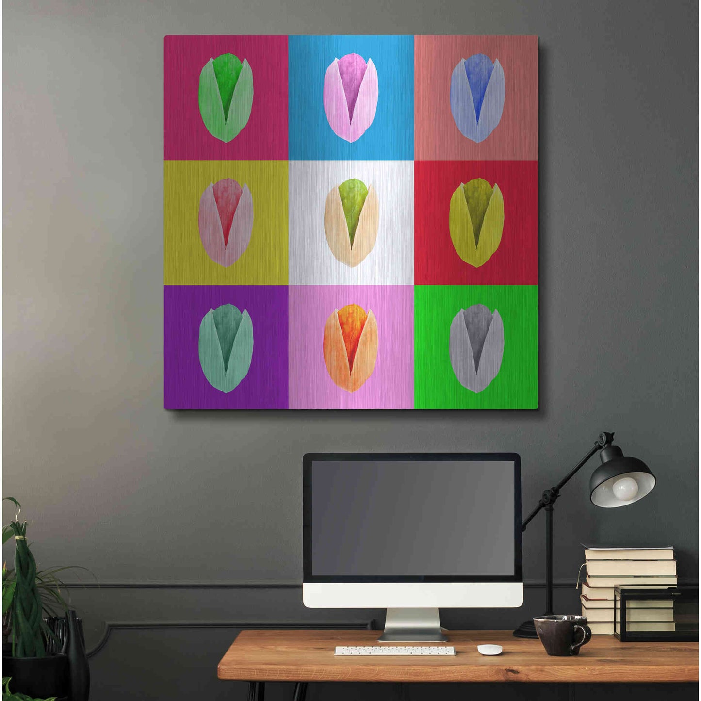 Luxe Metal Art 'Pistachio' by Mark Ashkenazi, Metal Wall Art,36x36