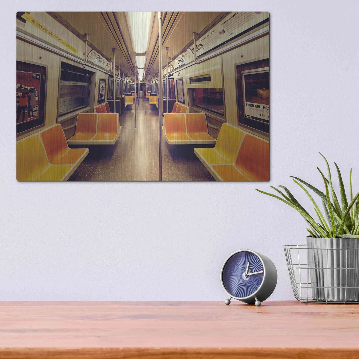 Luxe Metal Art 'Soul Train' by Katherine Gendreau, Metal Wall Art,16x12