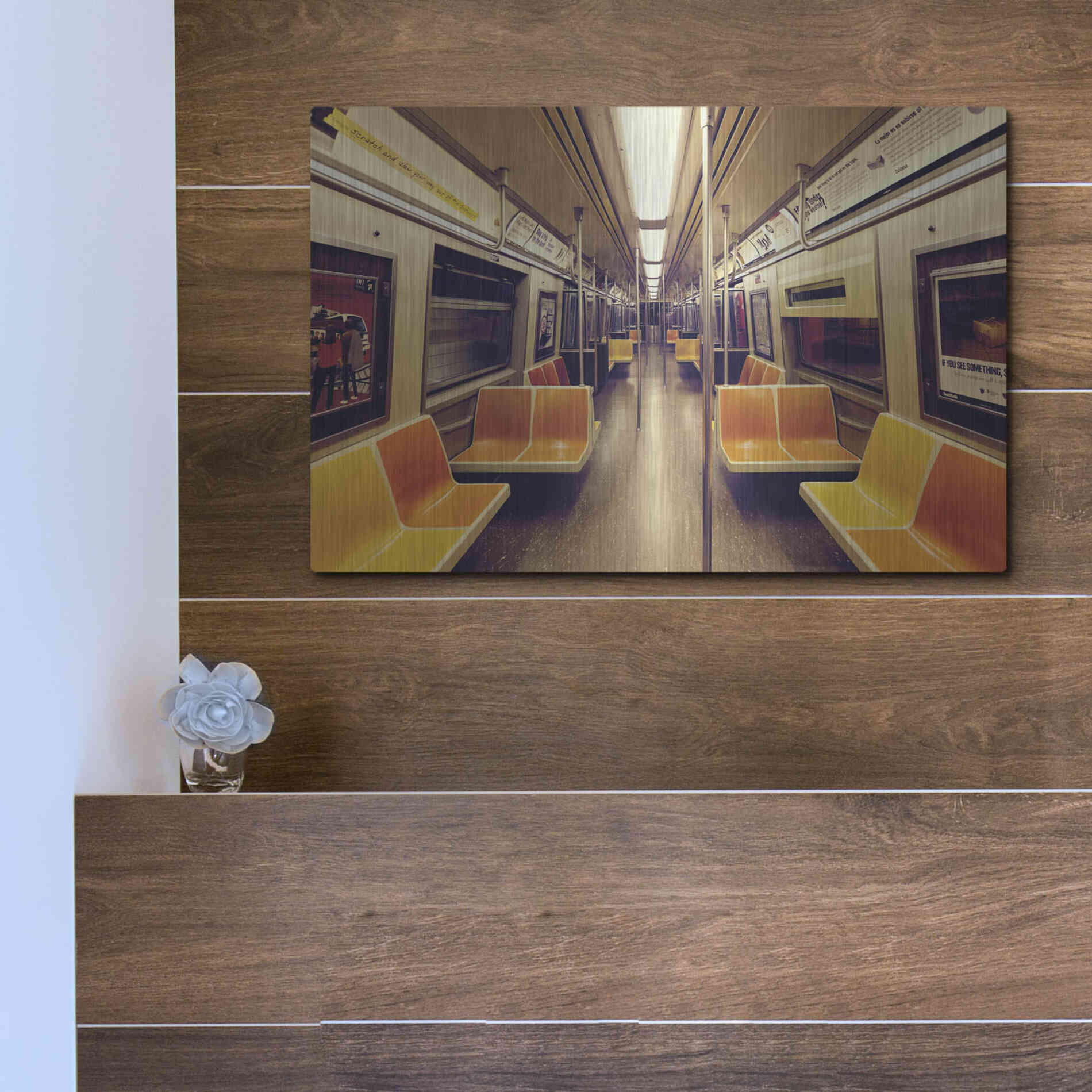 Luxe Metal Art 'Soul Train' by Katherine Gendreau, Metal Wall Art,16x12