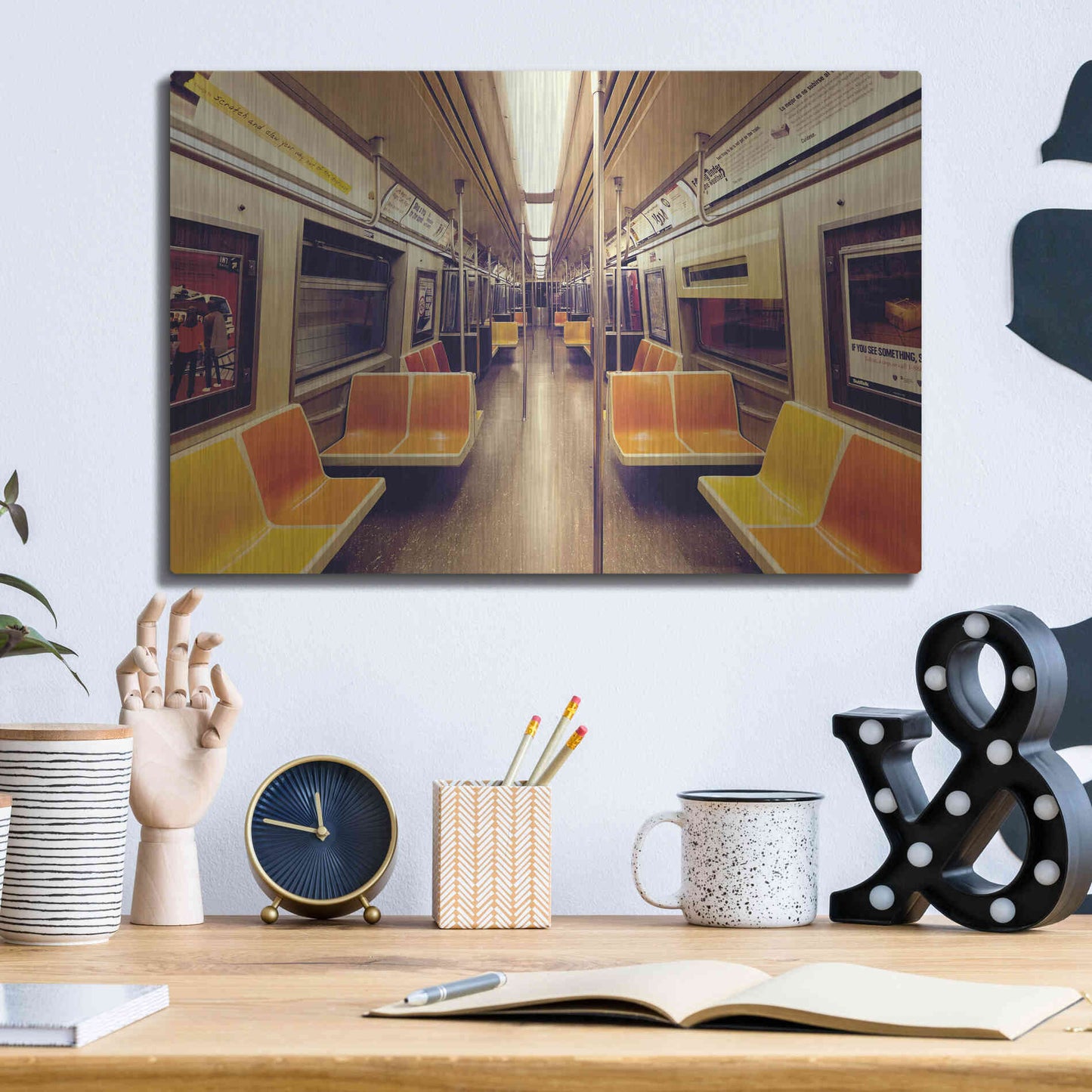 Luxe Metal Art 'Soul Train' by Katherine Gendreau, Metal Wall Art,16x12