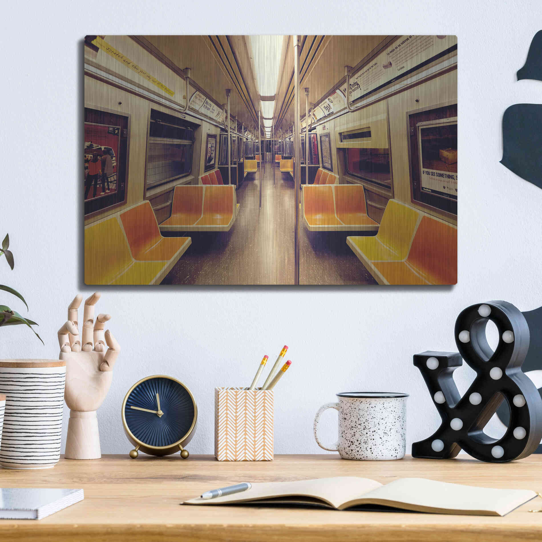 Luxe Metal Art 'Soul Train' by Katherine Gendreau, Metal Wall Art,16x12