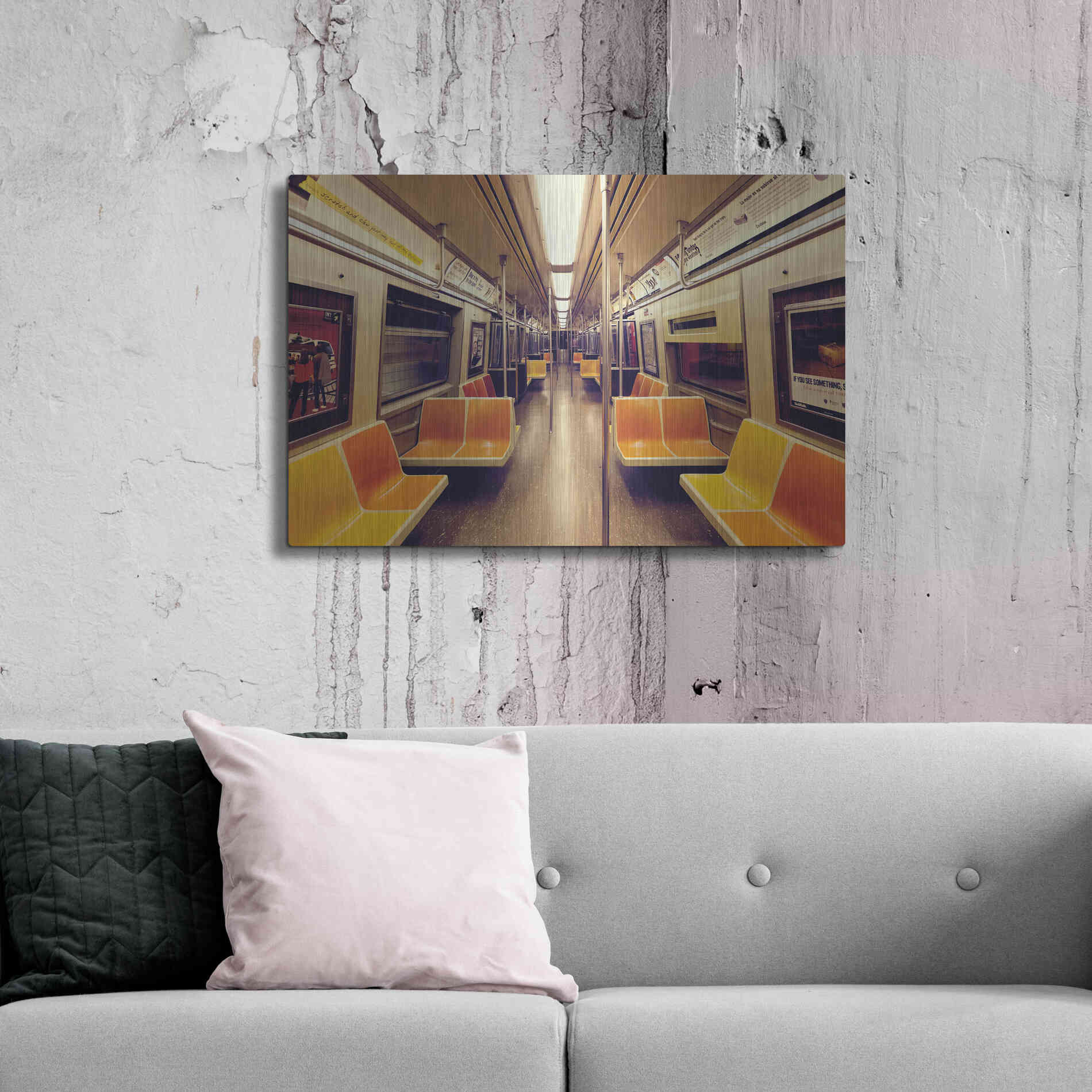 Luxe Metal Art 'Soul Train' by Katherine Gendreau, Metal Wall Art,36x24