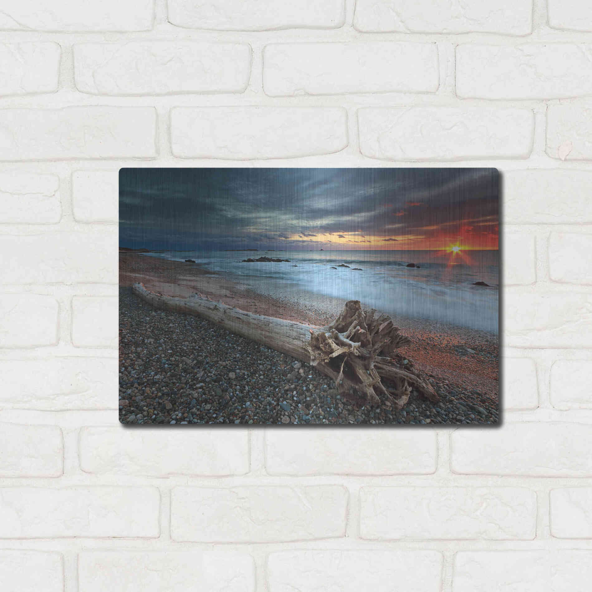 Luxe Metal Art 'Sakonnet Driftwood' by Katherine Gendreau, Metal Wall Art,16x12