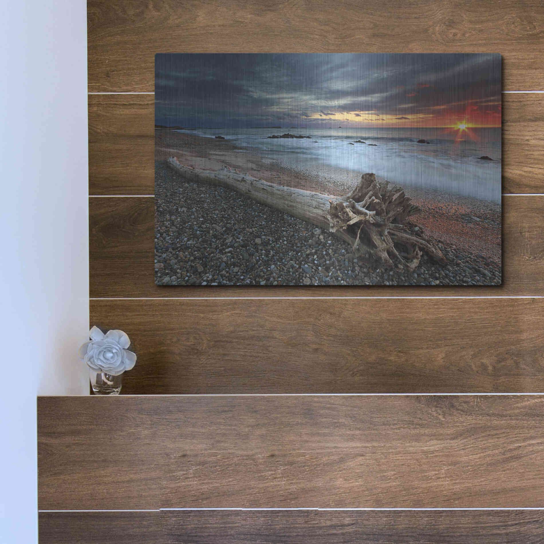 Luxe Metal Art 'Sakonnet Driftwood' by Katherine Gendreau, Metal Wall Art,16x12