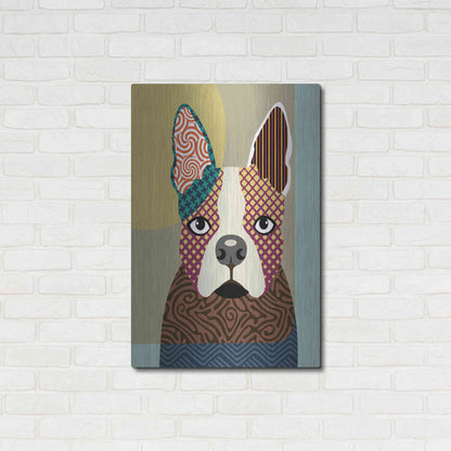 Luxe Metal Art 'Boston Terrier' by Lanre Adefioyue, Metal Wall Art,24x36