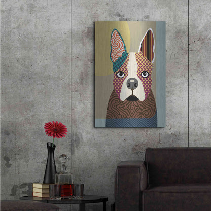 Luxe Metal Art 'Boston Terrier' by Lanre Adefioyue, Metal Wall Art,24x36