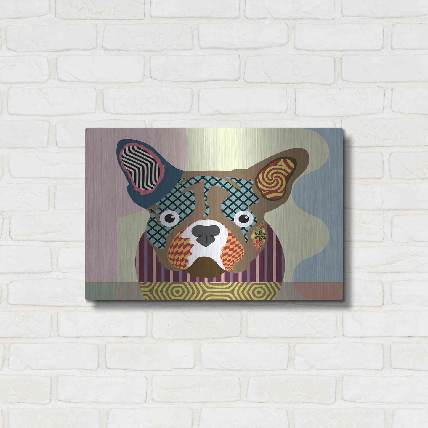 Luxe Metal Art 'French Bulldog' by Lanre Adefioyue, Metal Wall Art,24x16
