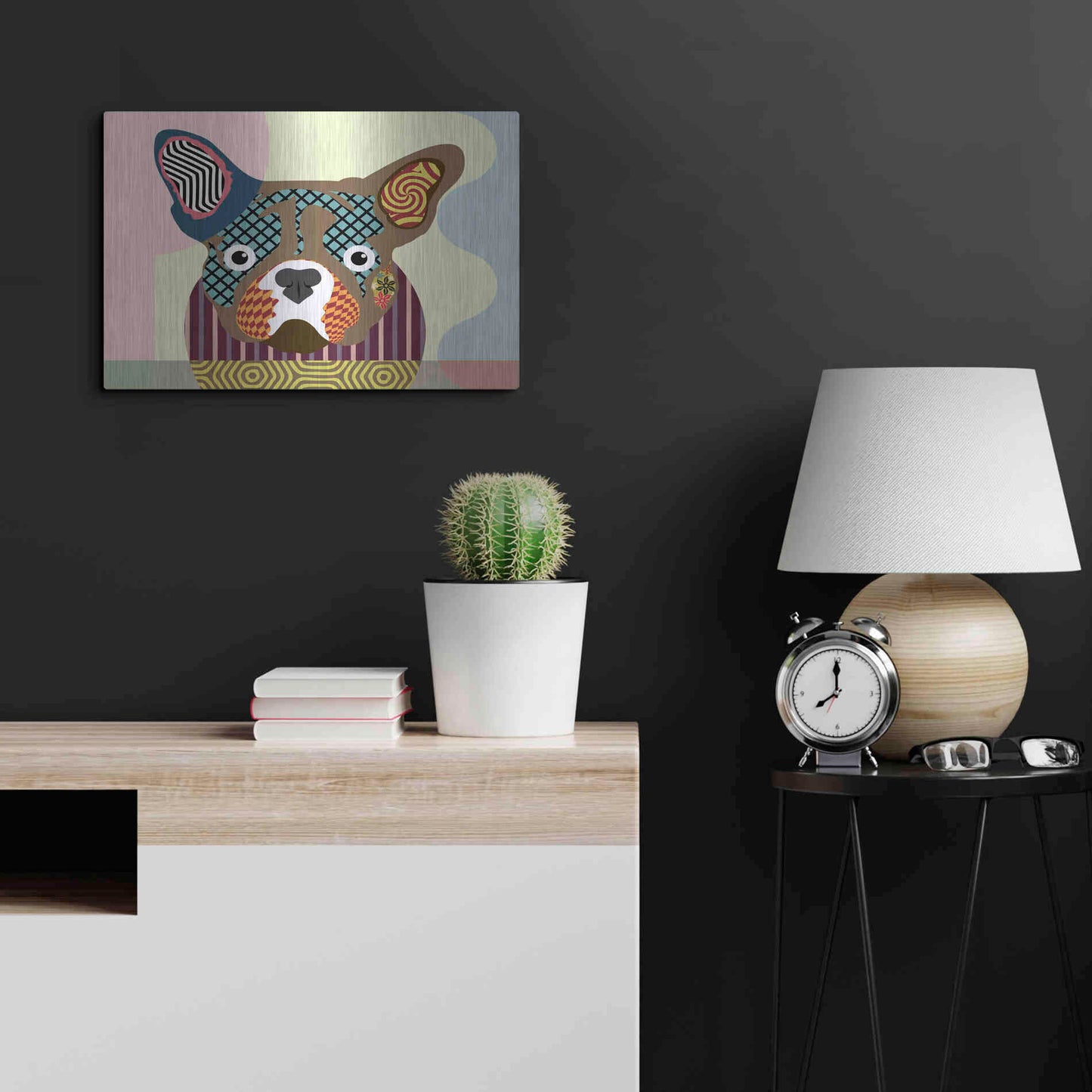 Luxe Metal Art 'French Bulldog' by Lanre Adefioyue, Metal Wall Art,24x16