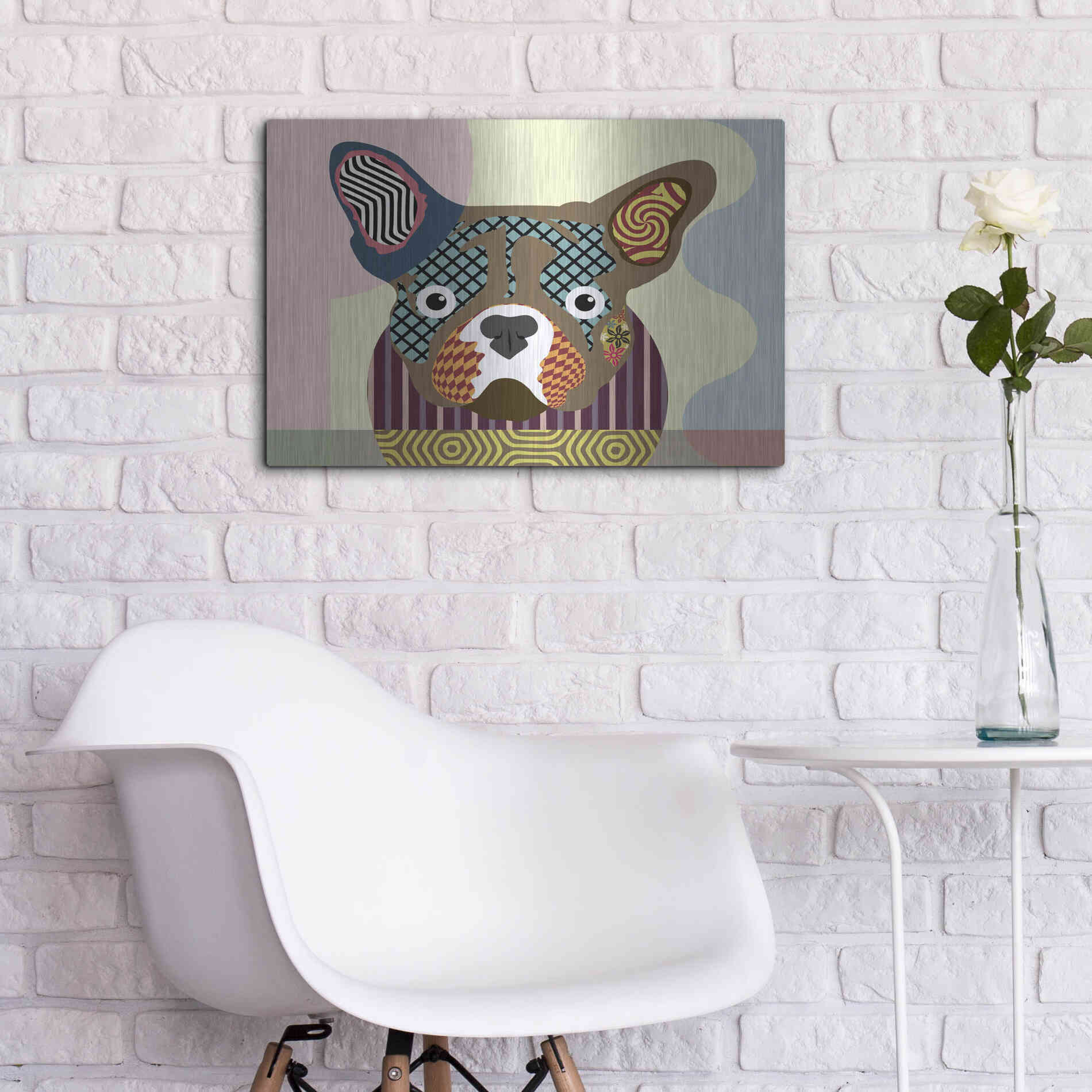 Luxe Metal Art 'French Bulldog' by Lanre Adefioyue, Metal Wall Art,24x16