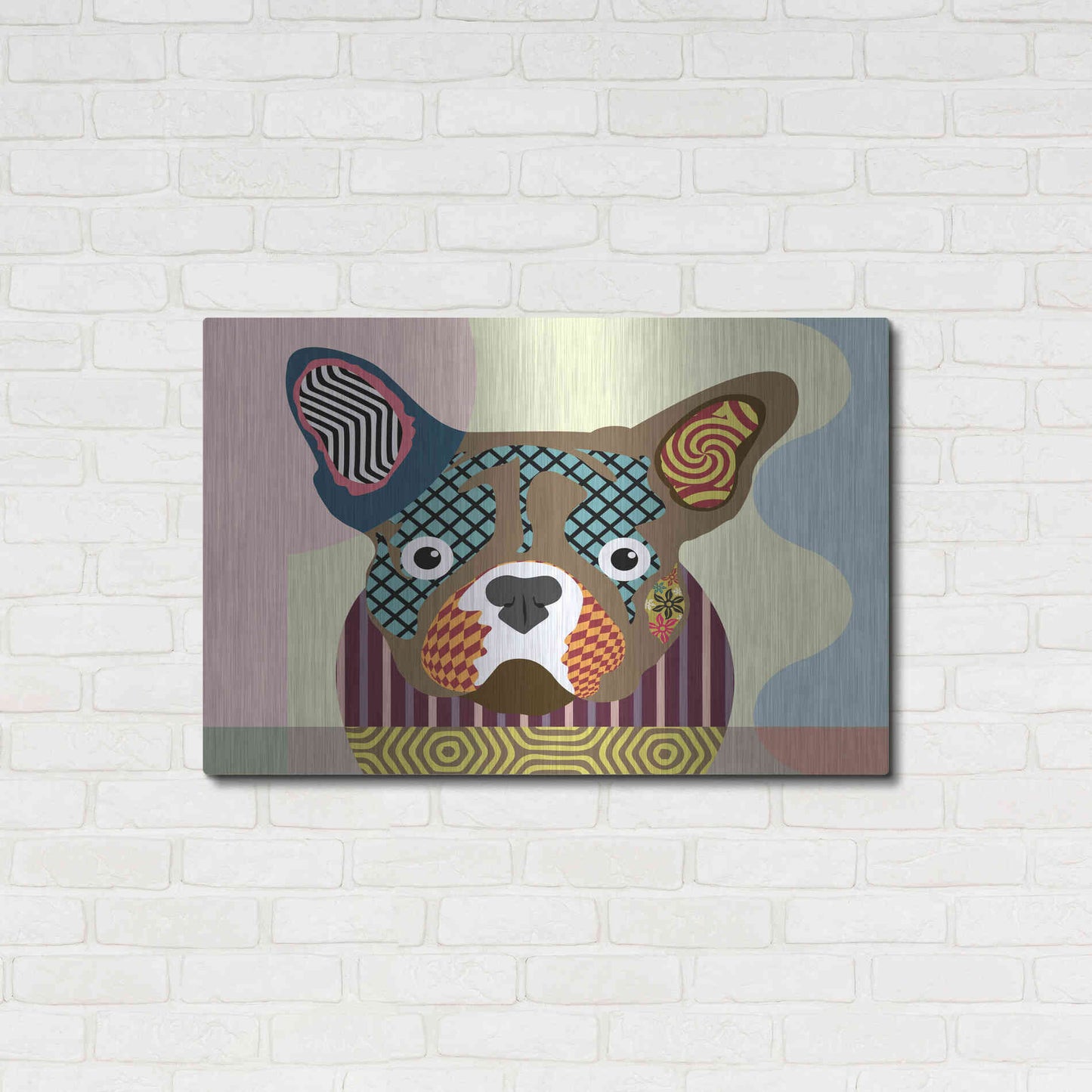 Luxe Metal Art 'French Bulldog' by Lanre Adefioyue, Metal Wall Art,36x24
