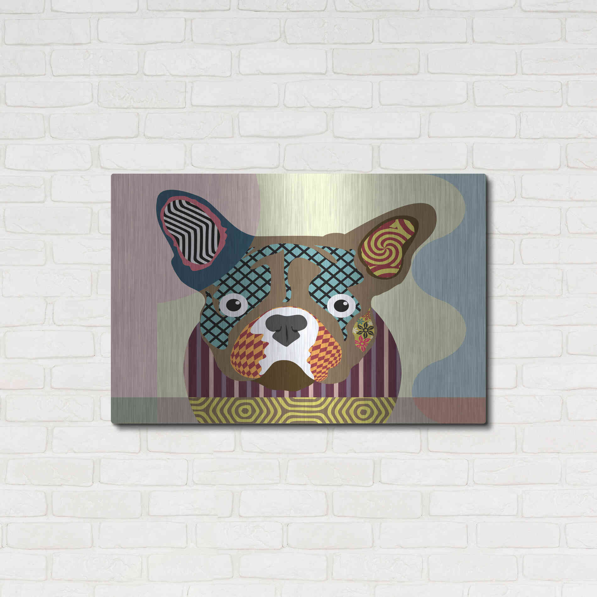 Luxe Metal Art 'French Bulldog' by Lanre Adefioyue, Metal Wall Art,36x24