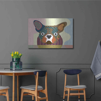 Luxe Metal Art 'French Bulldog' by Lanre Adefioyue, Metal Wall Art,36x24