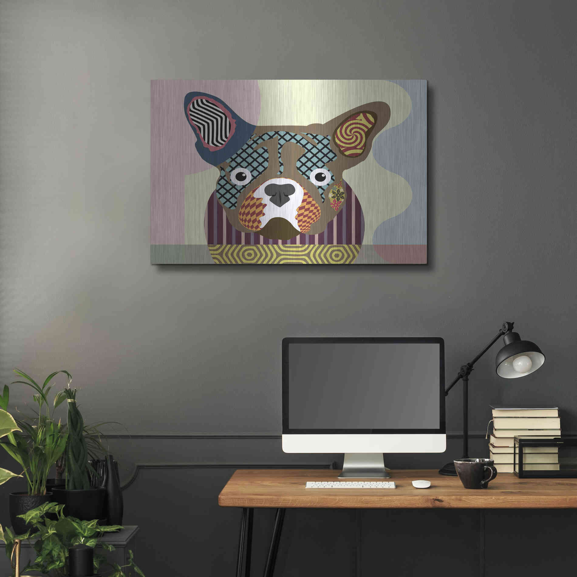 Luxe Metal Art 'French Bulldog' by Lanre Adefioyue, Metal Wall Art,36x24