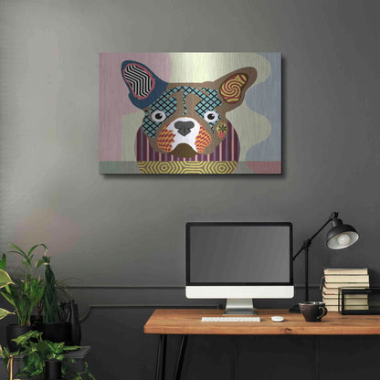 Luxe Metal Art 'French Bulldog' by Lanre Adefioyue, Metal Wall Art,36x24