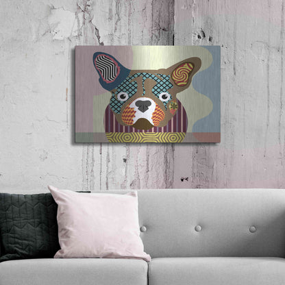 Luxe Metal Art 'French Bulldog' by Lanre Adefioyue, Metal Wall Art,36x24