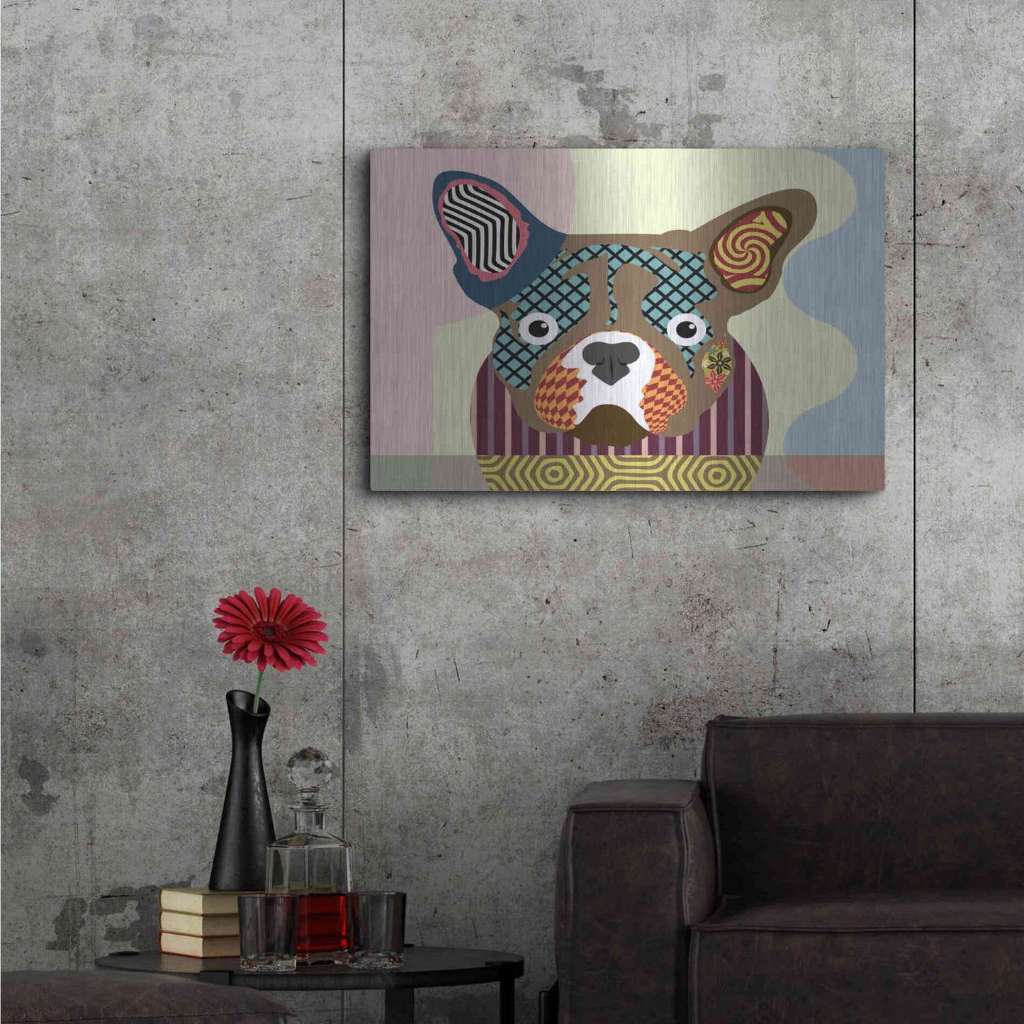 Luxe Metal Art 'French Bulldog' by Lanre Adefioyue, Metal Wall Art,36x24