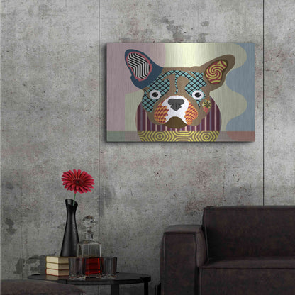 Luxe Metal Art 'French Bulldog' by Lanre Adefioyue, Metal Wall Art,36x24
